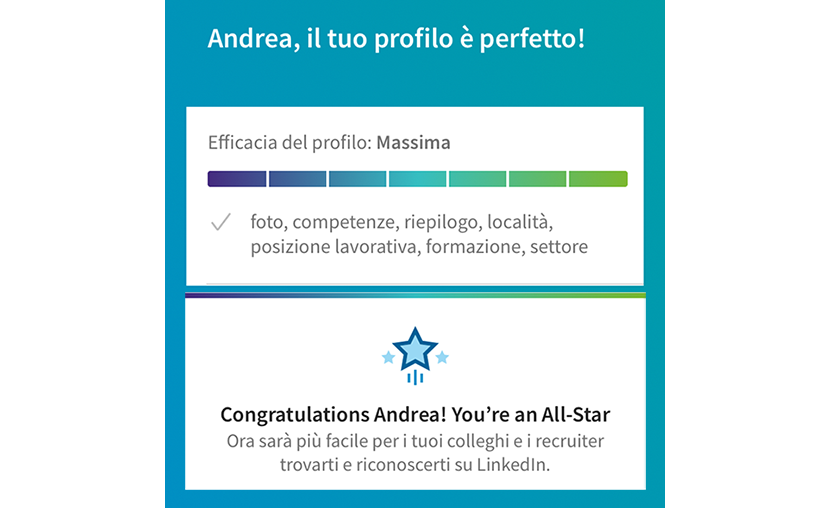 profilo LinkedIn all-star