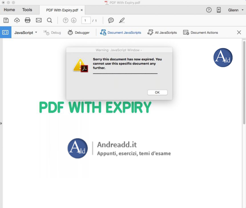 adobe acrobat pdf expiry