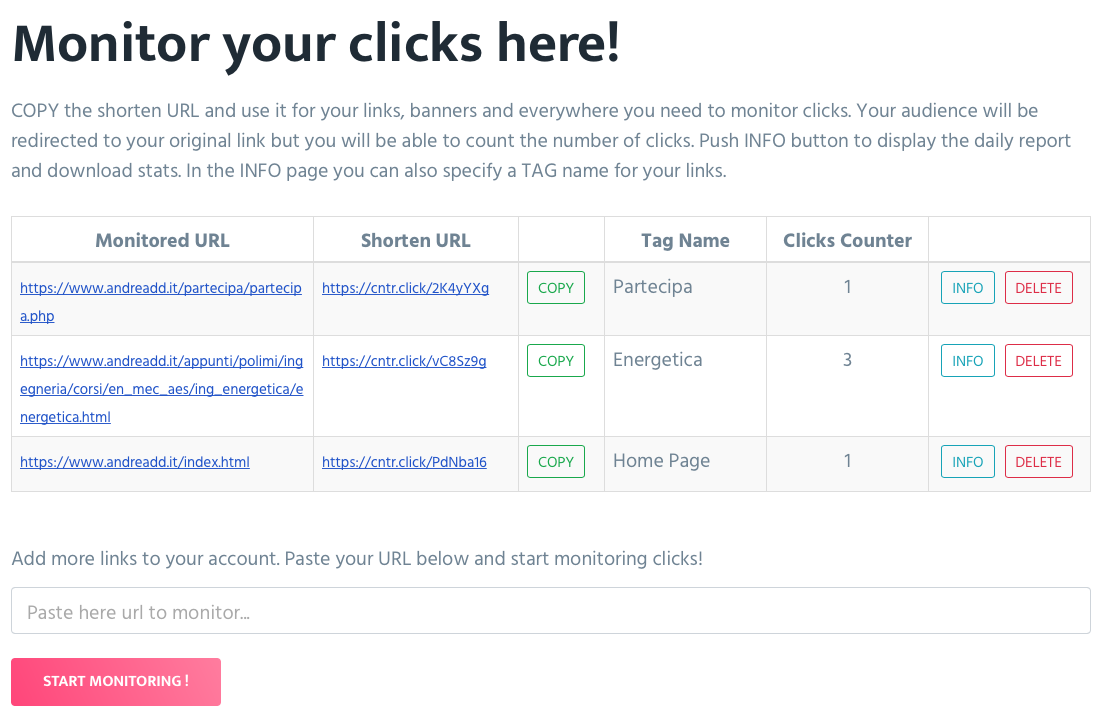 Count clicks on links short url linkclickcounter.com